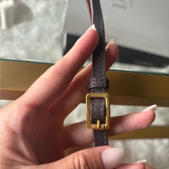 Burberry Bridle Handbag Leather and Haymarket Check crossbody brown - Picture 7 of 8